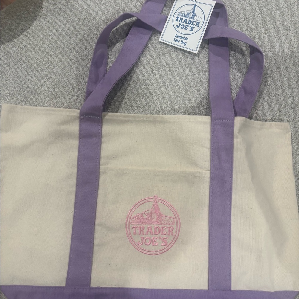 Trader Joe’s Purple-Accent Canvas Tote Bag